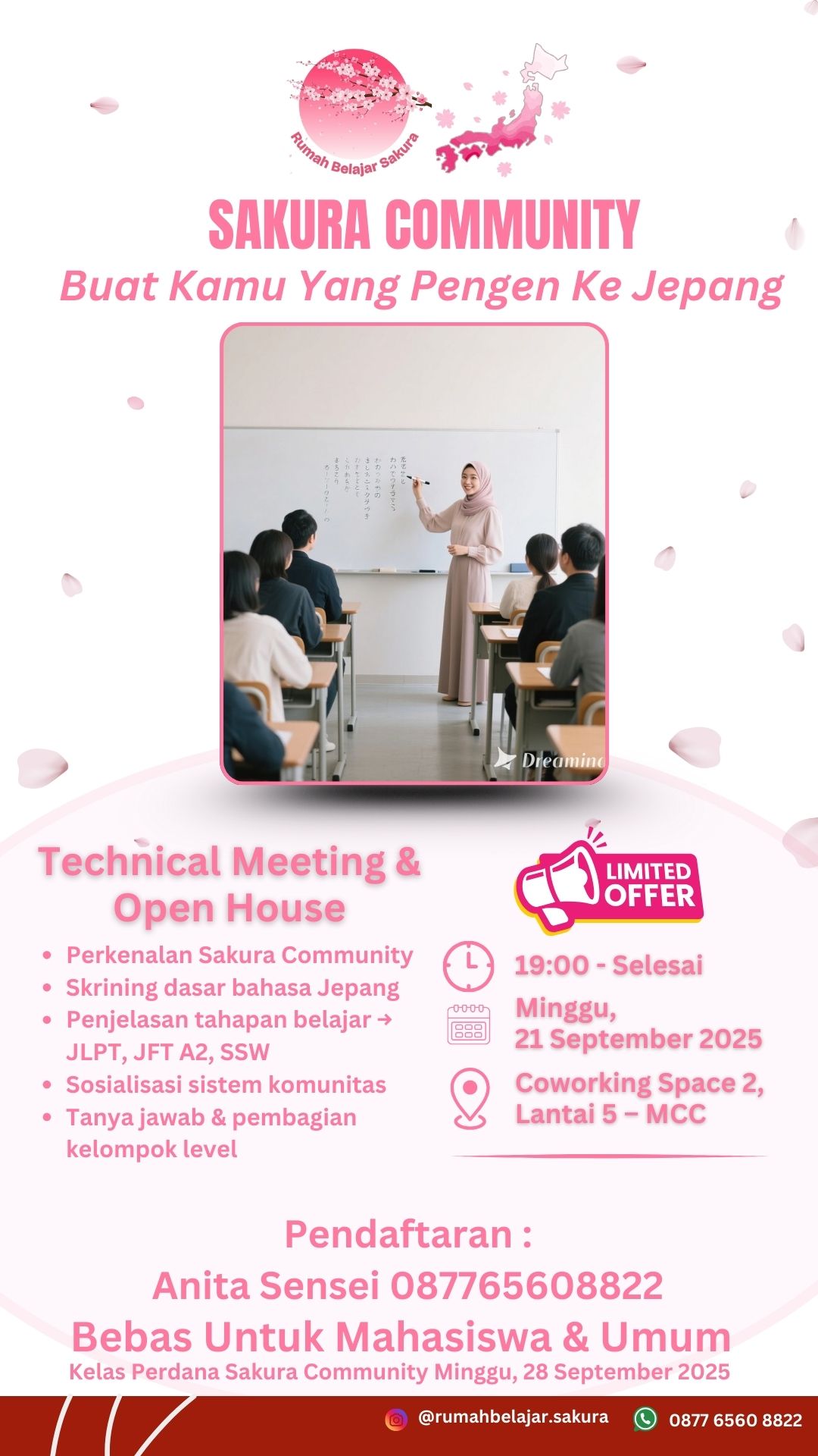 Sosialisasi, Skrining Dan  tes simulasi JLPT