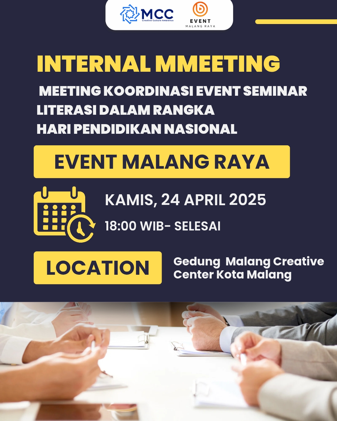 Internal Meeting Seminar Literasi dalam Rangka Hari Pendidikan Nasional Tahun 2025 Kota Malang