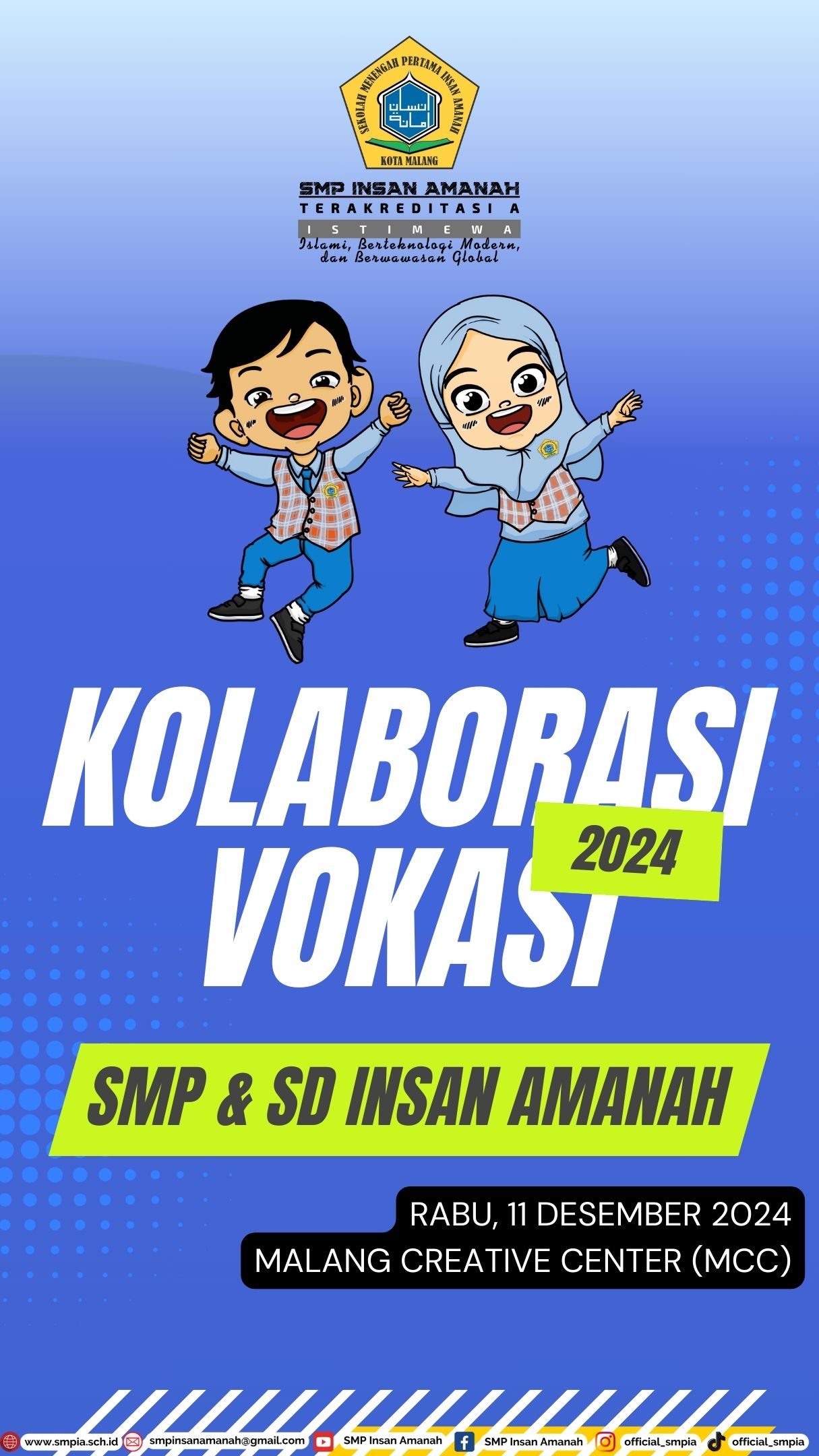 Kolaborasi Vokasi SMP Insan Amanah dan SD Insan Amanah: "Vokasi Go! Jelajahi Vokasi bersama SMP Insan Amanah” (Kelas Jurnalistik bersama Komunitas Sindikat Siniar Malang)  