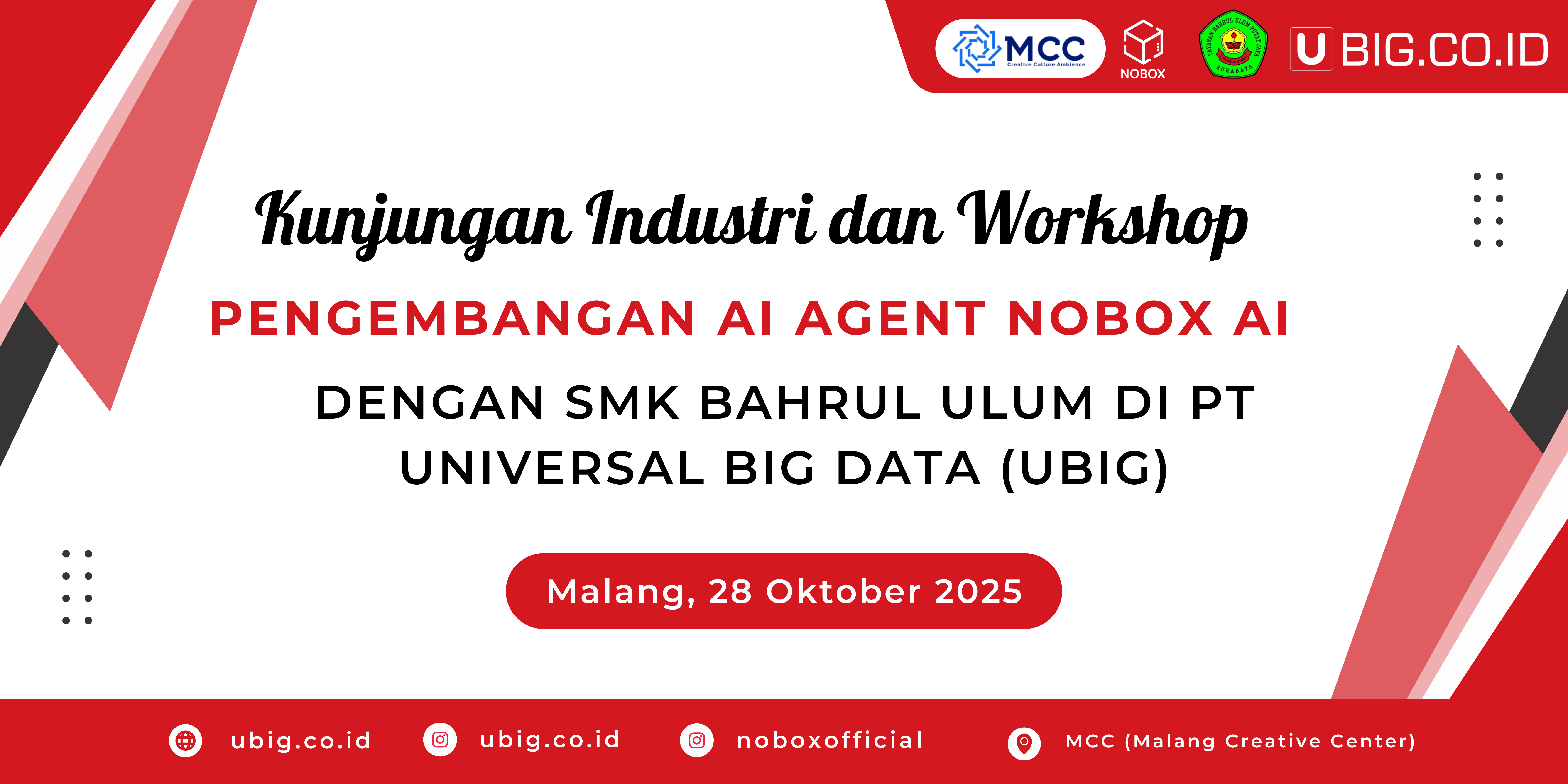 Kunjungan Industri dan Workshop Pengembangan AI Agent NOBOX.AI dengan SMK Bahrul Ulum di PT Universal Big Data (UBIG)