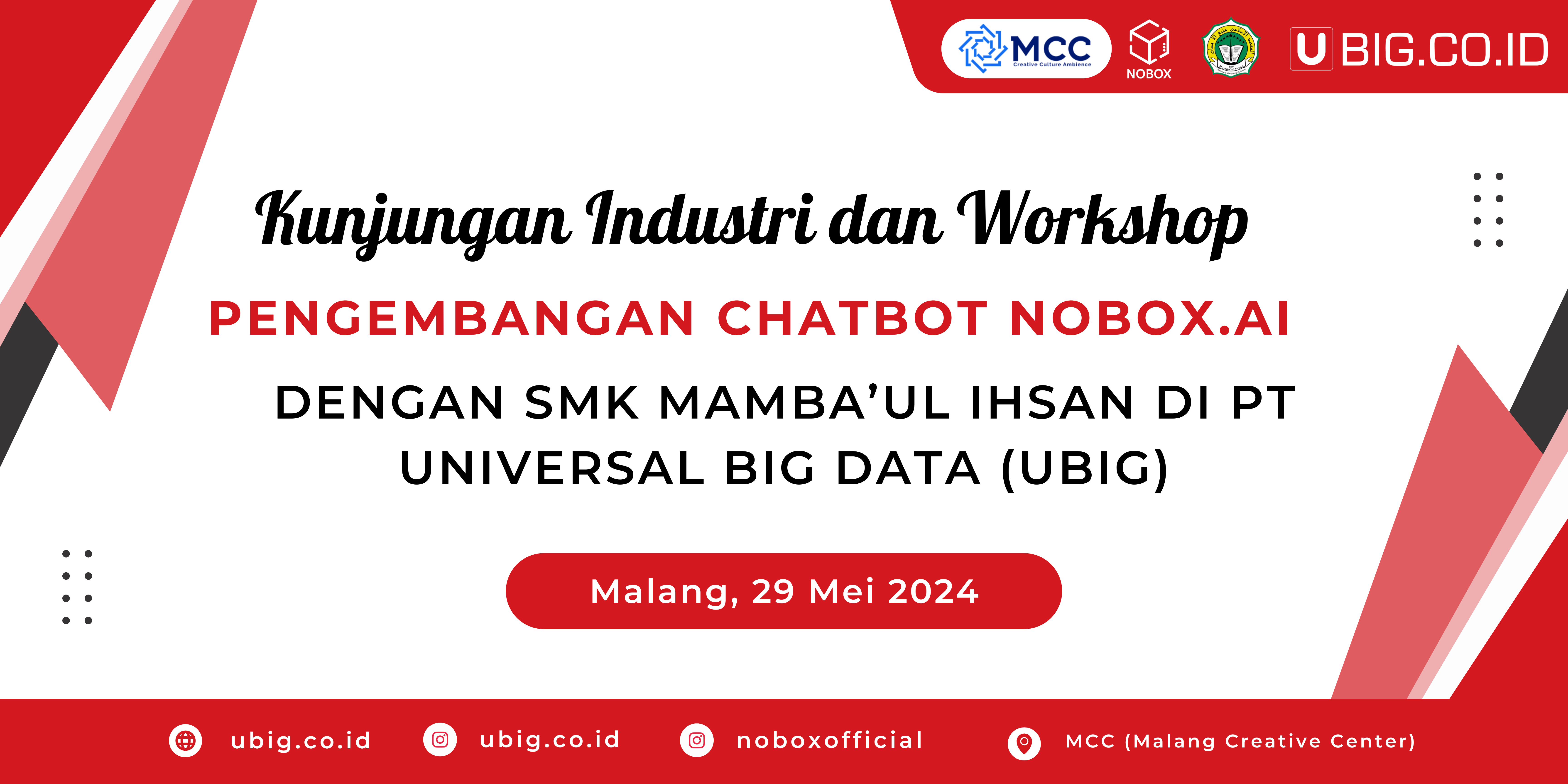 Kunjungan Industri dan Workshop Pengembangan Chatbot NOBOX.AI dengan SMK Mamba'ul Ihsan di PT Universal Big Data (UBIG)