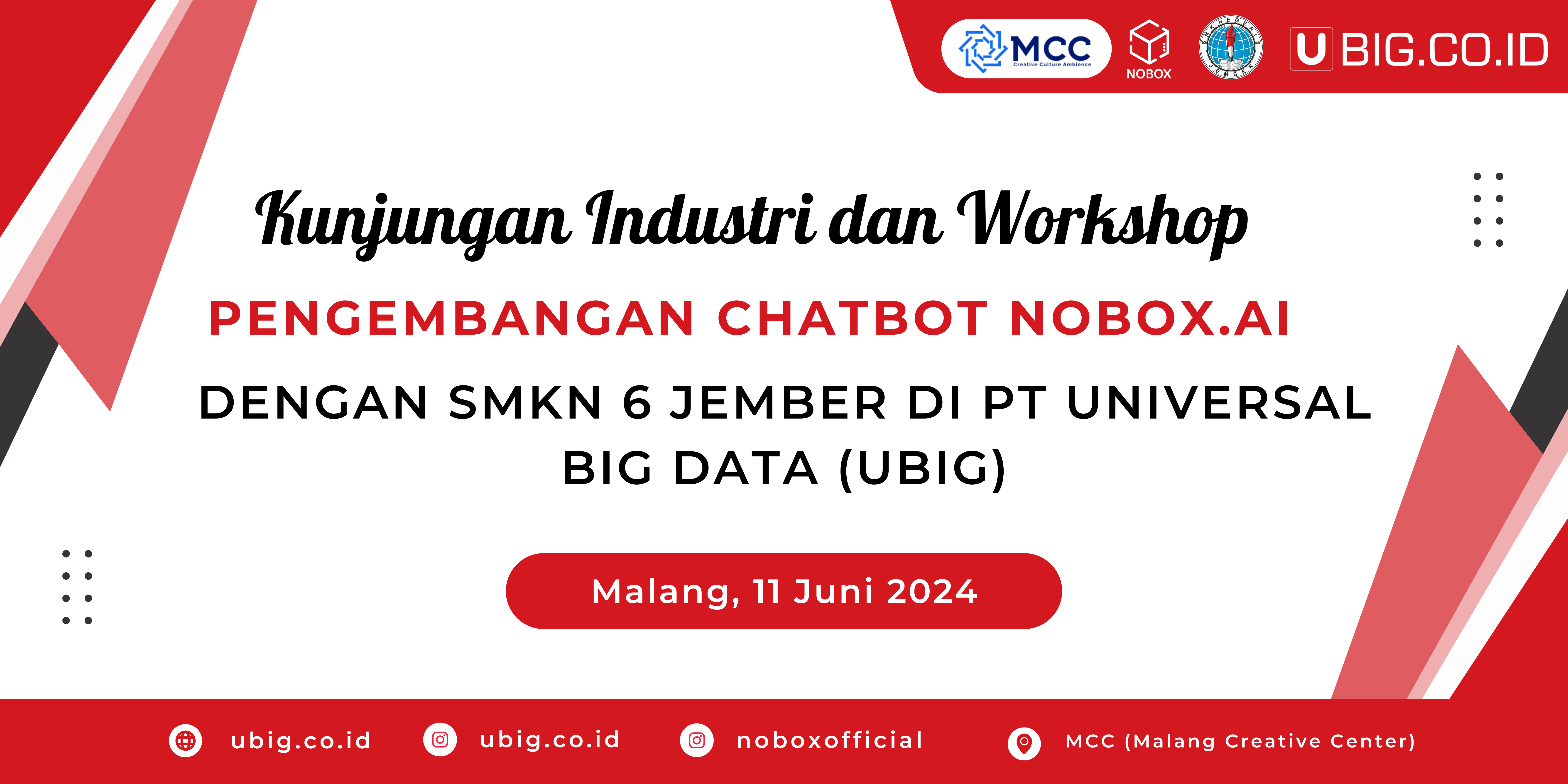 Kunjungan Industri dan Workshop Pengembangan Chatbot NOBOX.AI dengan SMKN 6 Jember di PT Universal Big Data (UBIG)