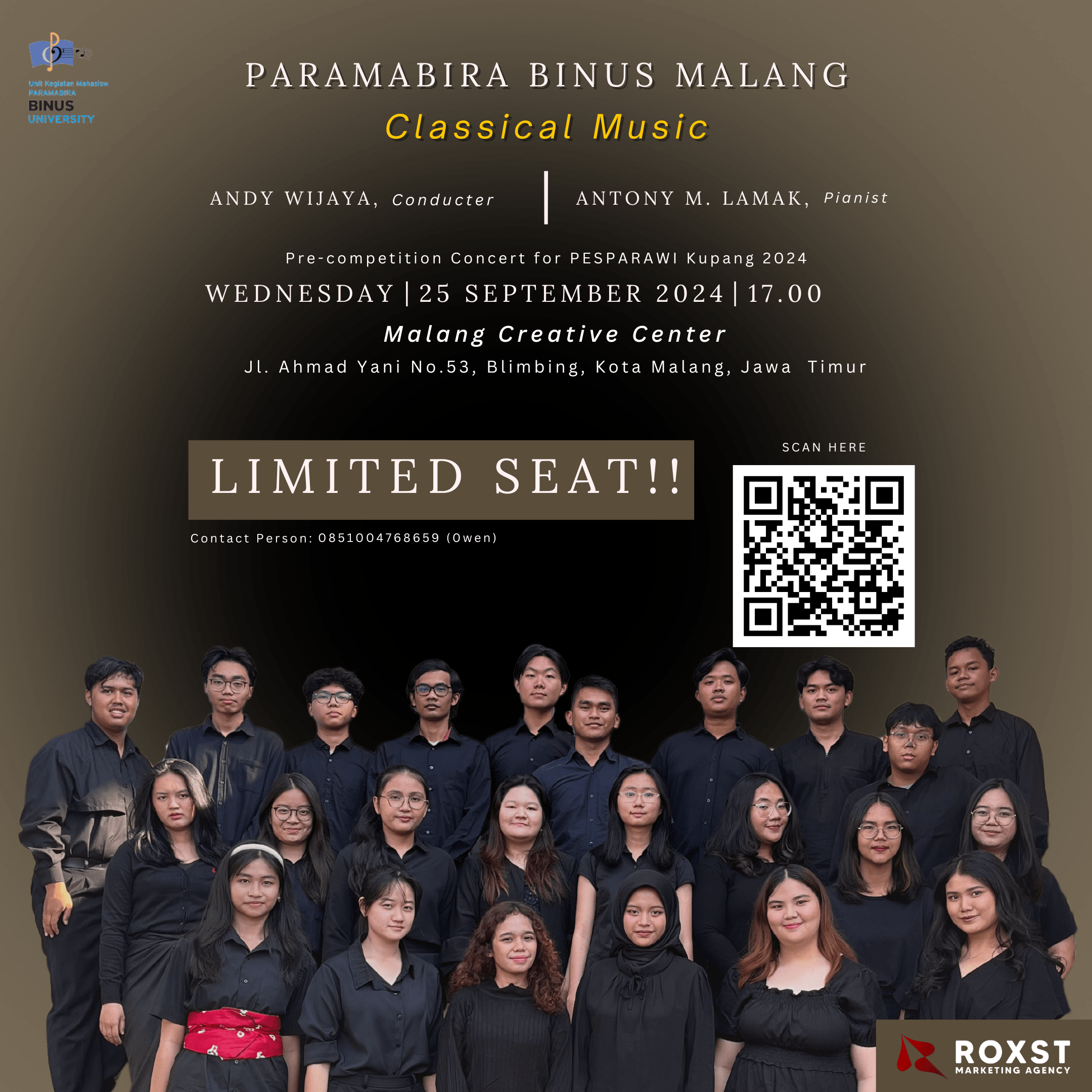 Mini Concert Paduan Suara Mahasiswa Bina Nusantara Malang dengan tema “A New Beginning”