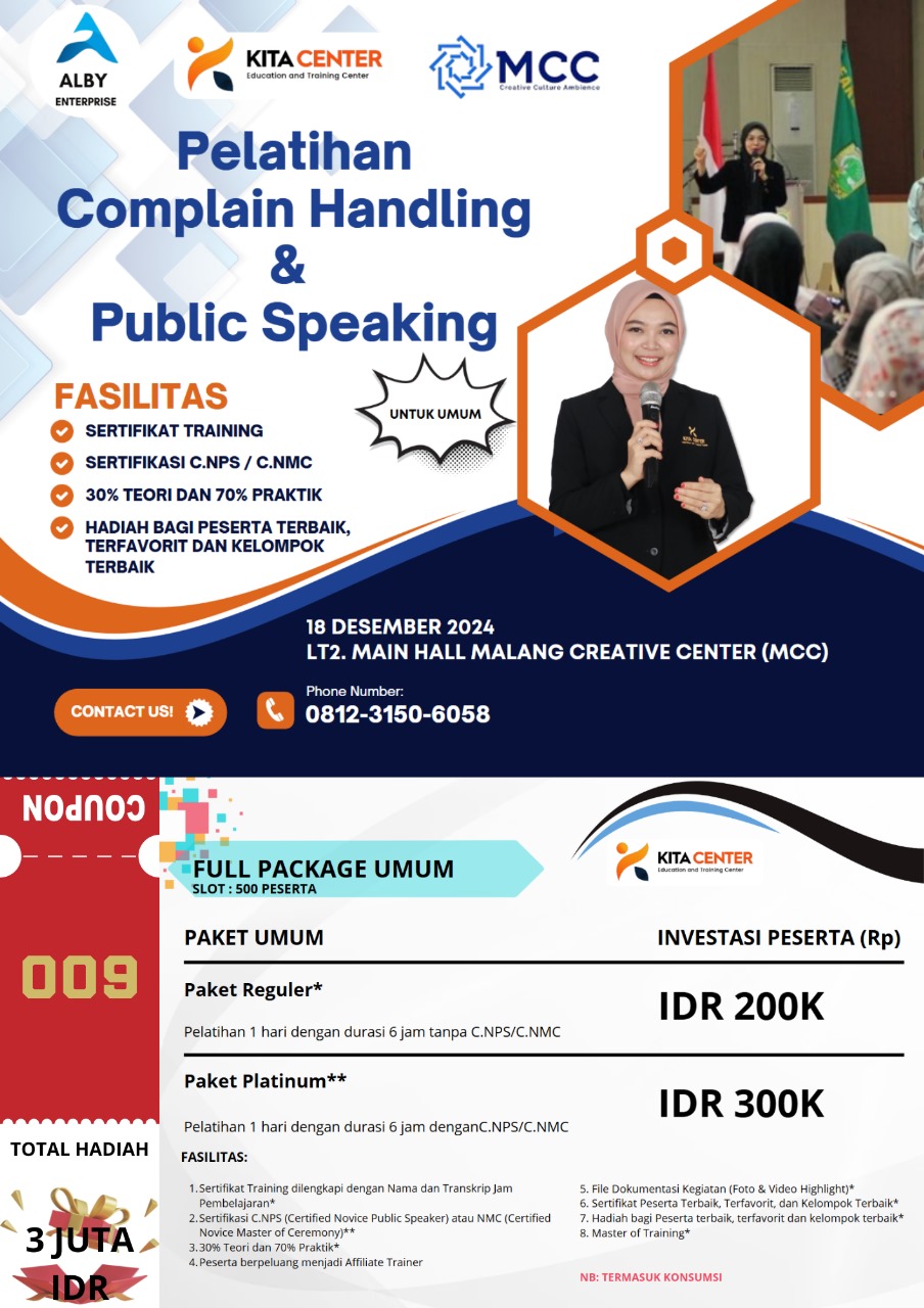 Pelatihan Complaint Handling & Public Speaking