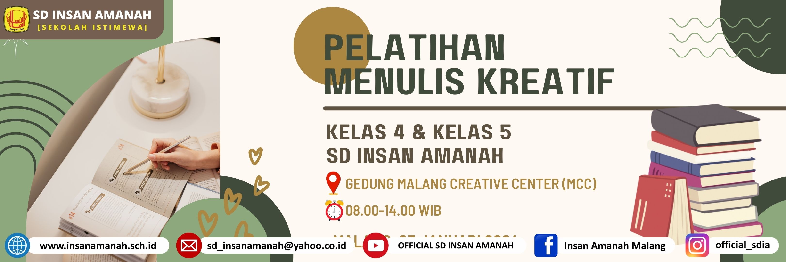 PELATIHAN MENULIS KREATIF KELAS 4 & KELAS 5 SD INSAN AMANAH TAHUN PELAJARAN 2023/2024