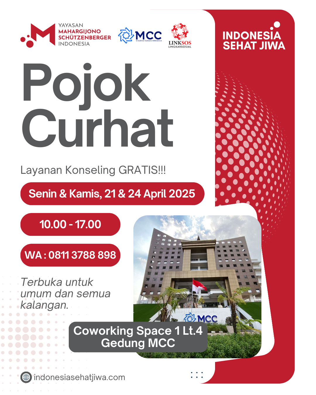 Layanan Pojok Curhat Gratis untuk Umum - Konsultasi Mental Health