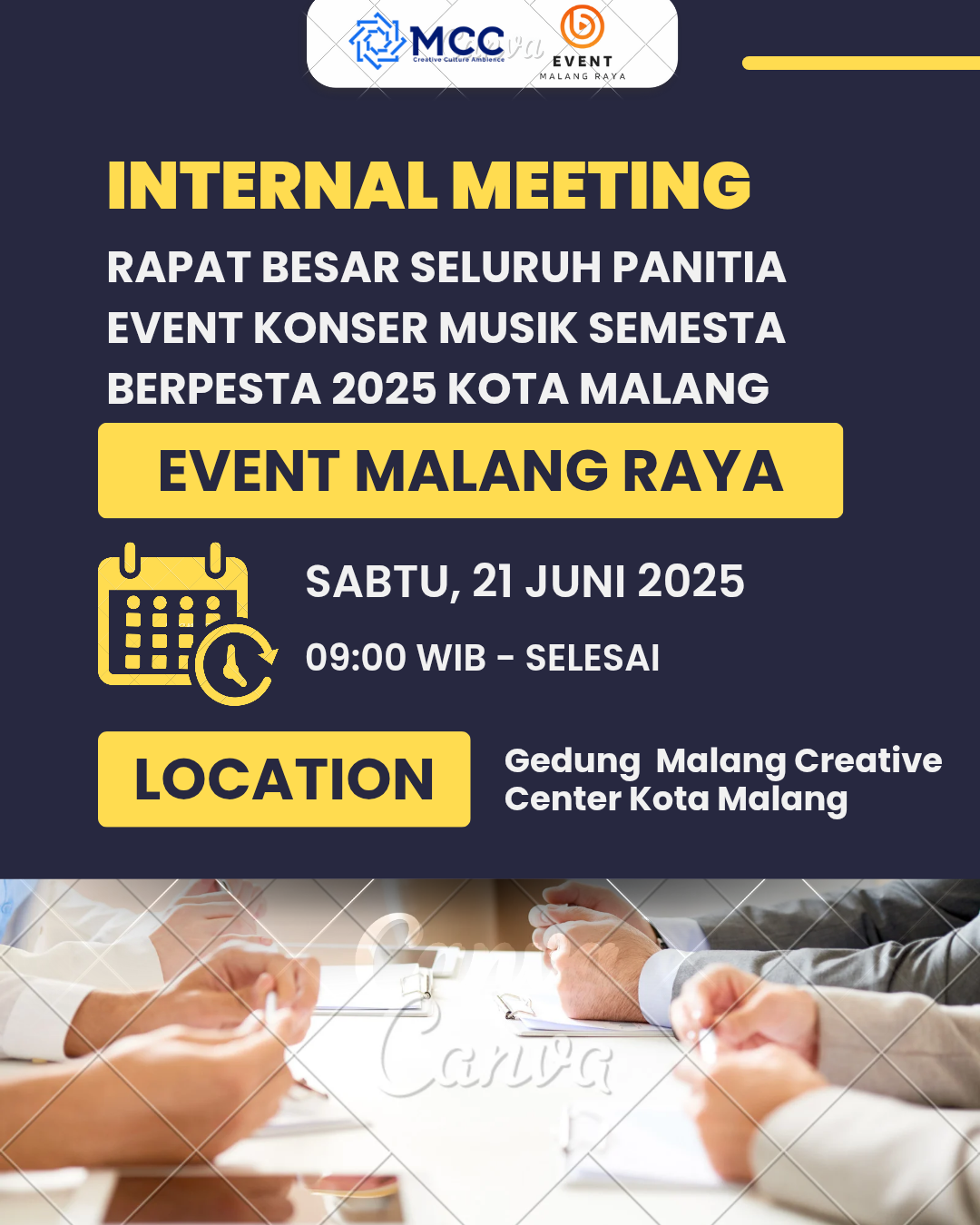 Rapat Besar Pertemuan Seluruh Panitia Konser Musik Semesta Berpesta Kota Malang