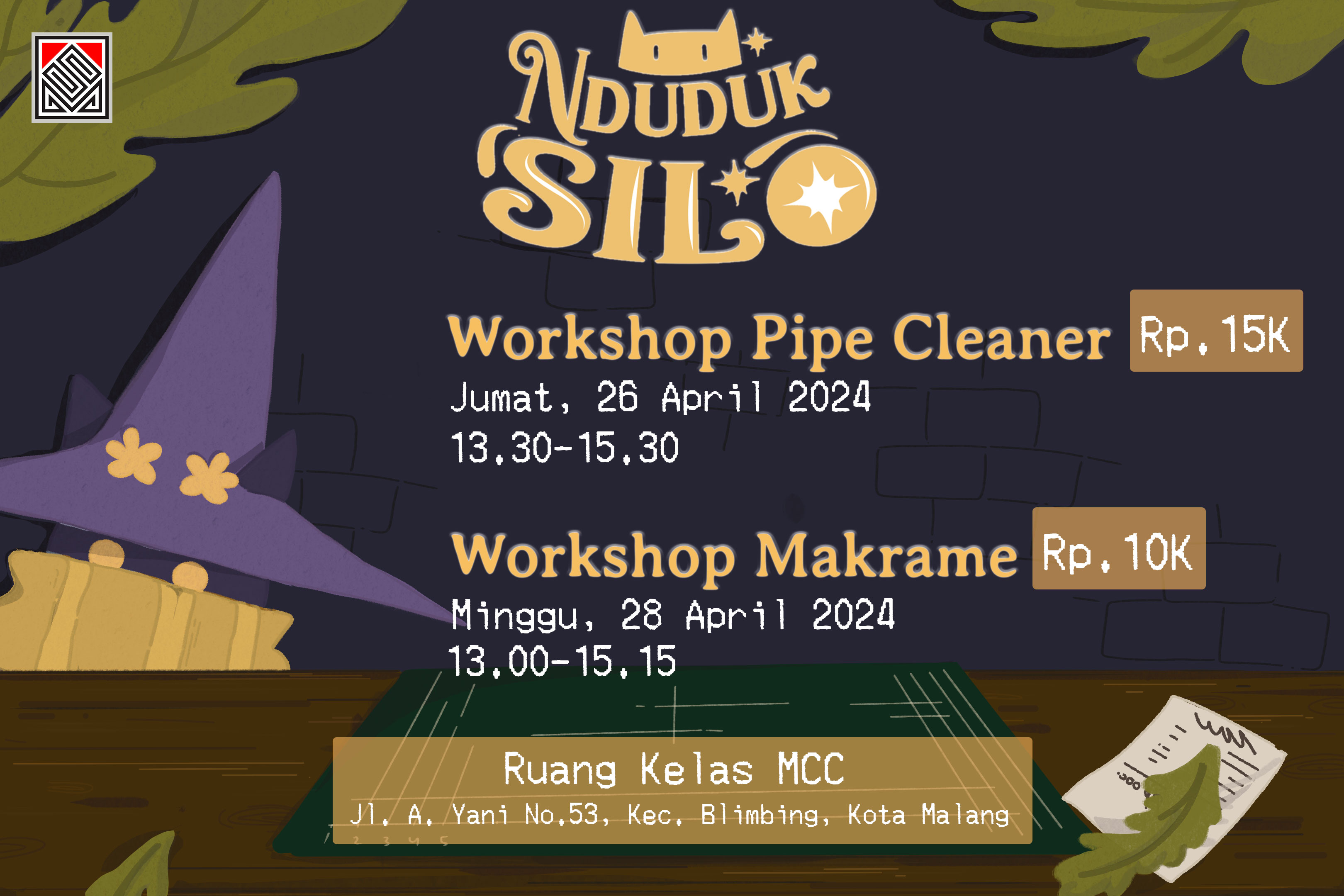 Workshop makrame, sub acara pameran NDUDUK SILO 